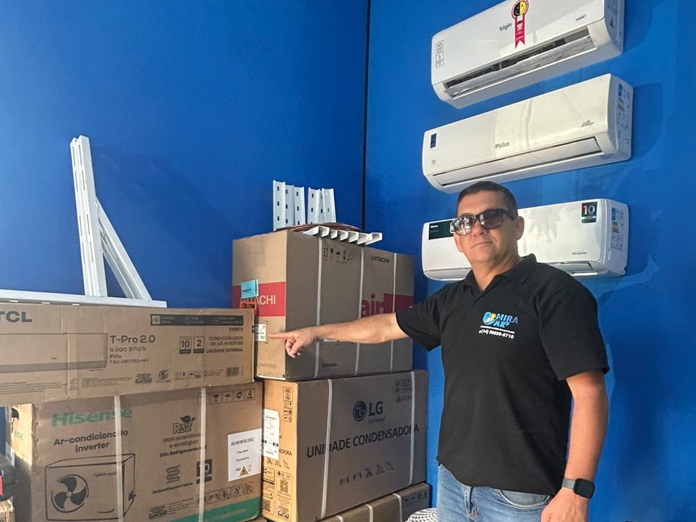 Giba indicando o modelo de ar-condicionado ideal para o ambiente
